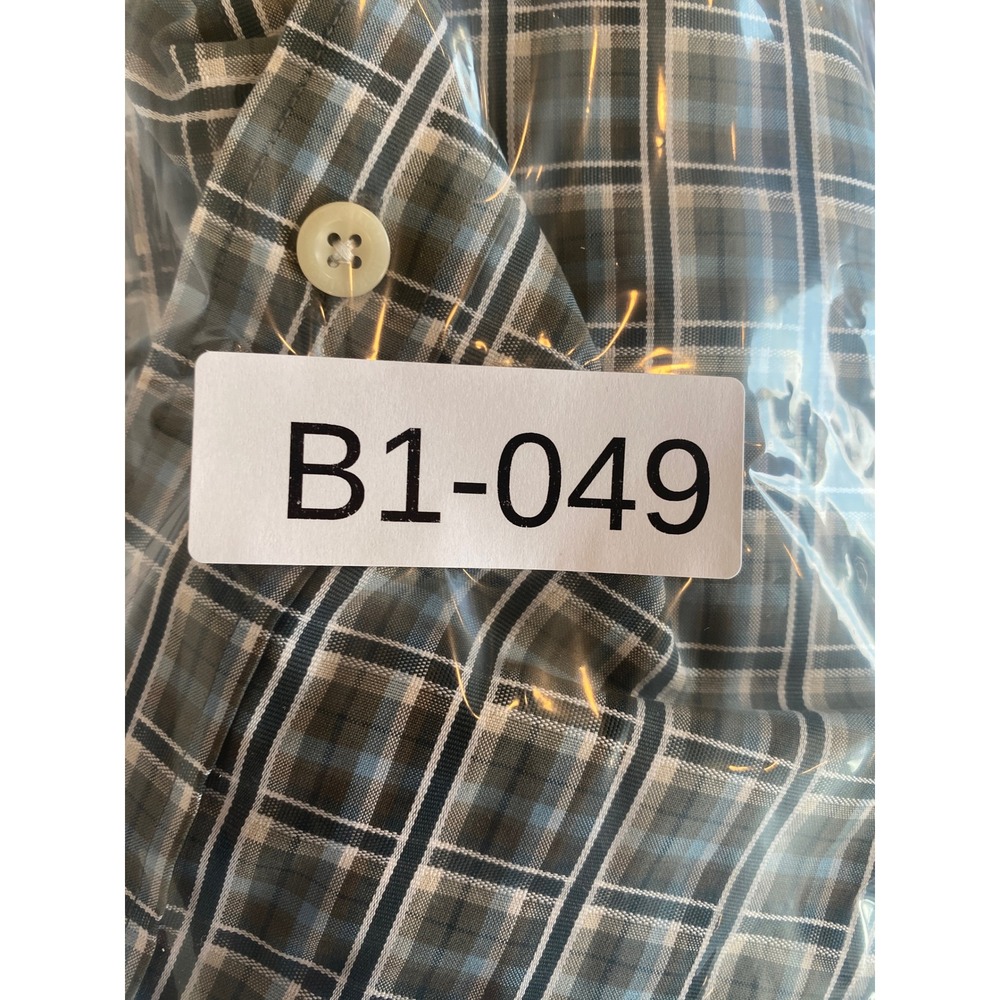 Nordstrom Men's Blue Green Plaid Short Sleeve Button Down Shirt Logo XL - Picture 12 of 12